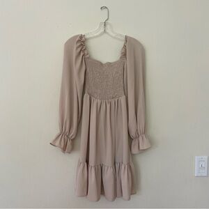 ❄️NWOT❄️ SHEIN Mini Beige Long Sleeve Dress